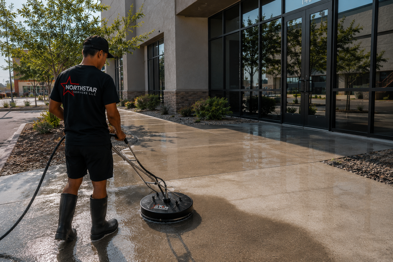 Commercial pressure washing
